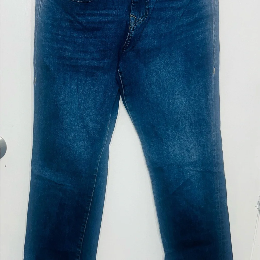 True Religion Ricky Relaxed Straight Jeans Sz 32 Button Pocket Flap American Y2K